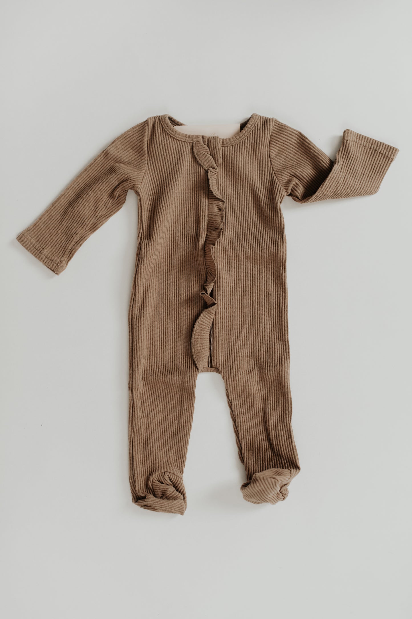 Ruffle Footie Pajama | Cappuccino