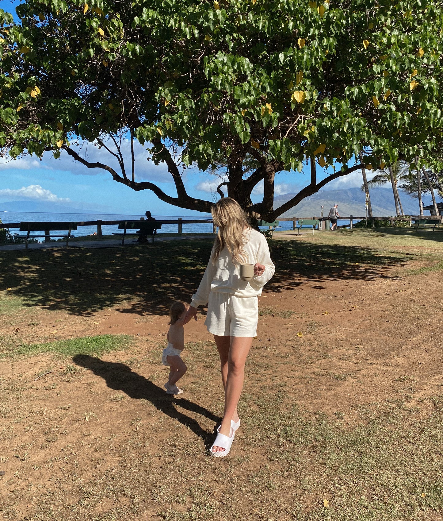 Organic Hemp Sweat Shorts Set | White