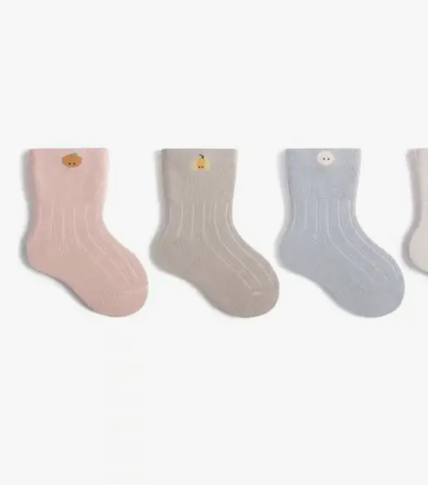 Fruit Plain Baby Socks | Blue Gray