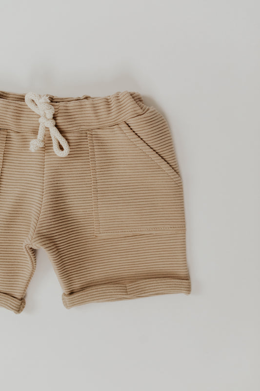 Ribbed Shorts | Beige