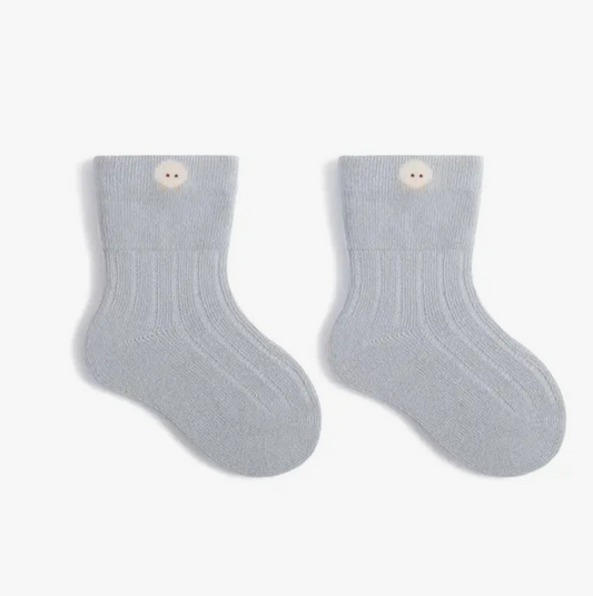 Fruit Plain Baby Socks | Blue Gray