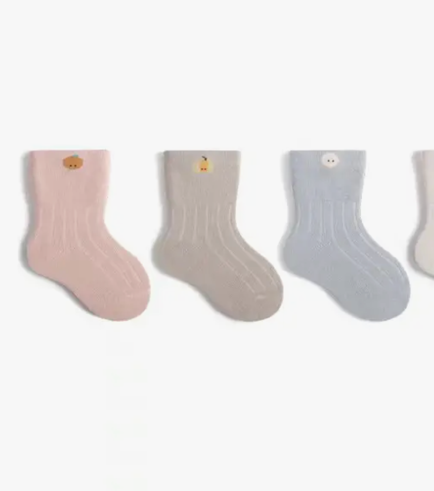 Fruit Plain Baby Socks | Mauve